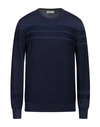 Avignon Man Sweater Midnight Blue Size Xl Merino Wool In Navy Blue