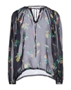 Caliban Woman Blouse Purple Size 6 Silk In Purple