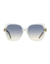 JIMMY CHOO JIMMY CHOO JIMMY CHOO SQUARE MANON /G SUNGLASSES WOMAN SUNGLASSES GREY SIZE 57 ACETATE