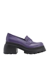 8 By Yoox Leather Chunky Penny Loafer Woman Loafers Purple Size 11 Calfskin