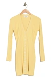 Frame Long Ribbed Cardigan In Butter