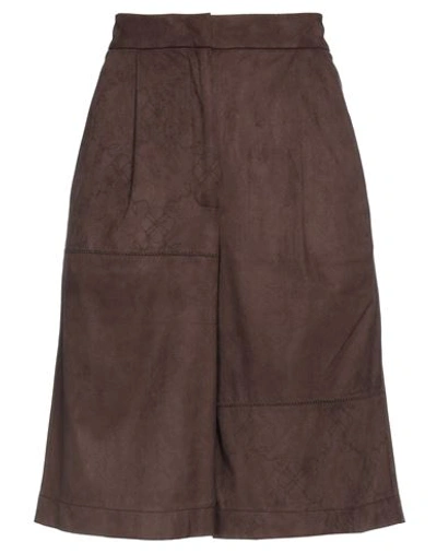 Beatrice B Beatrice .b Woman Shorts & Bermuda Shorts Chocolate Brown Size 2 Polyester, Elastane In Brown