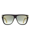 Jimmy Choo Browline Suvi/s Sunglasses Woman Sunglasses Black Size 58 Acetate