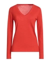 Majestic Filatures Woman Sweater Coral Size 1 Cashmere In Red