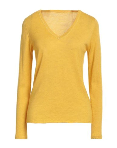 Majestic Filatures Woman Sweater Ocher Size 1 Cashmere In Yellow