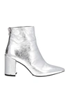 ZADIG & VOLTAIRE ZADIG & VOLTAIRE WOMAN ANKLE BOOTS SILVER SIZE 6 SOFT LEATHER