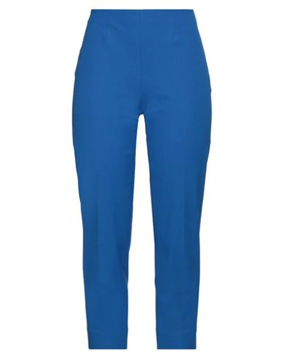 Piazza Sempione Woman Pants Azure Size 4 Cotton, Elastane In Blue