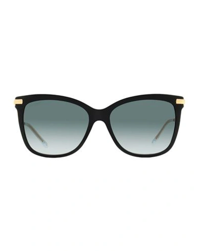 Jimmy Choo Rectangular Steff Sunglasses Woman Sunglasses Black Size 55 Acetate, Metal