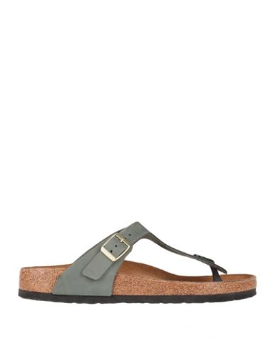 Birkenstock Woman Toe Strap Sandals Military Green Size 9 Soft Leather
