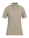 Gran Sasso Man Polo Shirt Light Brown Size 36 Cotton In Beige