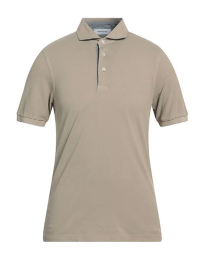 Gran Sasso Man Polo Shirt Light Brown Size 36 Cotton In Beige