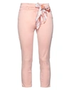 Guess Woman Cropped Pants Salmon Pink Size 27 Lyocell, Cotton, Elastomultiester, Elastane