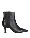 BIANCA DI BIANCA DI WOMAN ANKLE BOOTS BLACK SIZE 8 SOFT LEATHER