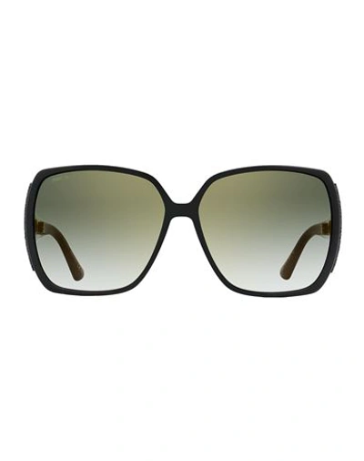 Jimmy Choo Square Glitter Cloe Sunglasses Woman Sunglasses Black Size 62 Plastic