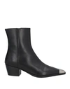 Patrizia Pepe Woman Ankle Boots Black Size 10.5 Soft Leather In Black
