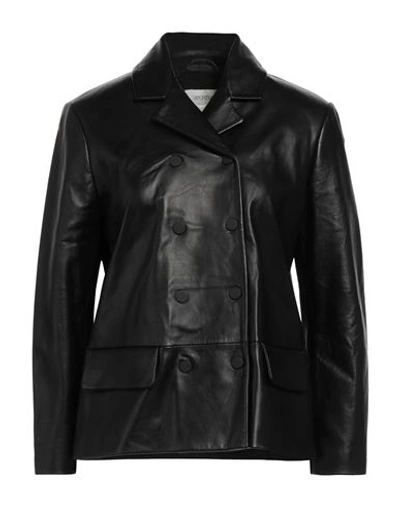 Sportmax Woman Jacket Black Size 10 Lambskin