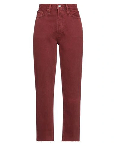 Re/done Woman Jeans Brick Red Size 30 Cotton