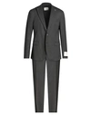 Paoloni Man Suit Lead Size 42 Virgin Wool, Elastane In Grey
