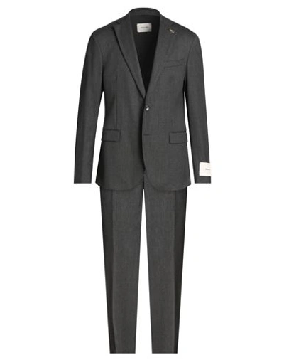Paoloni Man Suit Lead Size 42 Virgin Wool, Elastane In Grey