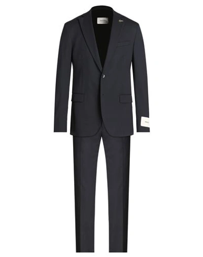 Paoloni Man Suit Midnight Blue Size 46 Virgin Wool, Elastane