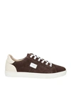 Dolce & Gabbana Man Sneakers Dark Brown Size 8 Calfskin