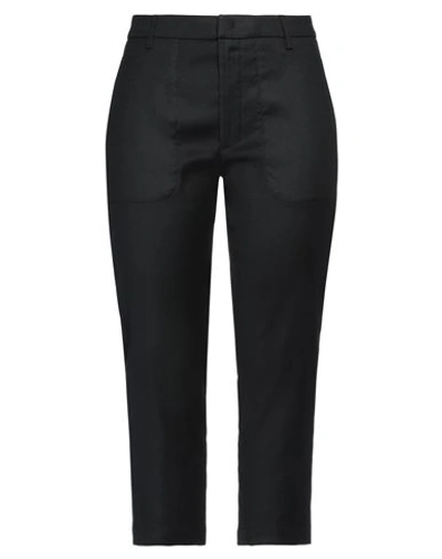 Dondup Woman Pants Black Size 28 Linen, Cotton, Elastane