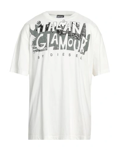 Diesel Man T-shirt White Size Xxl Cotton