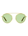 Victoria Beckham Oval Vbs137 Sunglasses Woman Sunglasses Green Size 54 Metal, Aceta