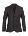 Straf Man Suit Jacket Cocoa Size 46 Virgin Wool In Brown