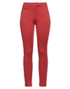 Dondup Woman Pants Brick Size 29 Viscose, Polyamide, Elastane In Red