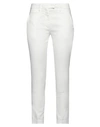 Dondup Woman Pants White Size 27 Linen, Cotton, Elastane