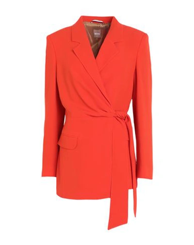 Hugo Boss Boss Woman Blazer Orange Size 4 Acetate, Viscose