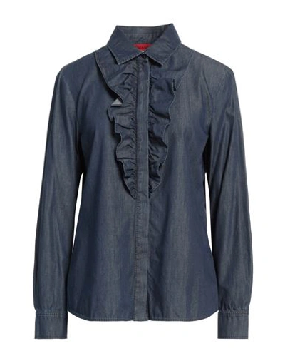 Max & Co . Woman Denim Shirt Blue Size 8 Cotton