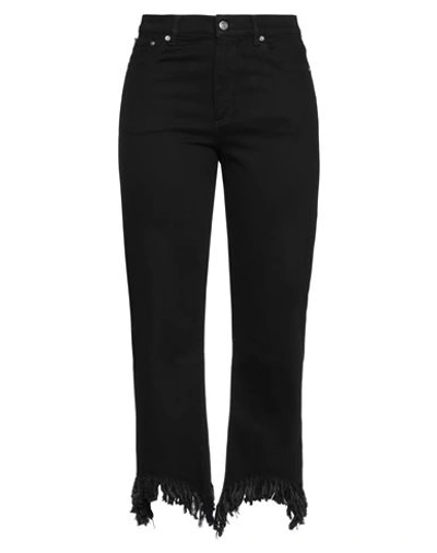 Maje Woman Jeans Black Size 10 Cotton, Elastane