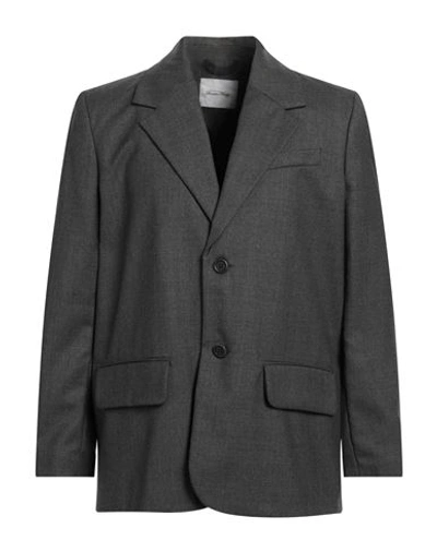 American Vintage Man Suit Jacket Lead Size 42 Virgin Wool In Grey