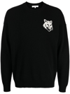 Maison Kitsuné Maison Kitsune Fox Head Intarsia Wool Jumper In Black