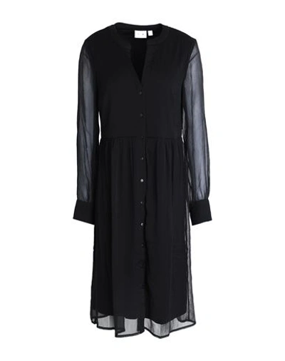 Vila Woman Midi Dress Black Size 12 Recycled Polyester