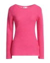 Diana Gallesi Woman Sweater Fuchsia Size L Wool, Silk, Cashmere In Pink