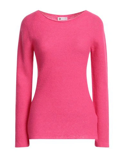 Diana Gallesi Woman Sweater Fuchsia Size L Wool, Silk, Cashmere In Pink