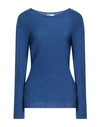 Diana Gallesi Woman Sweater Bright Blue Size Xl Wool, Silk, Cashmere