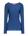 Diana Gallesi Woman Sweater Bright Blue Size M Wool, Silk, Cashmere