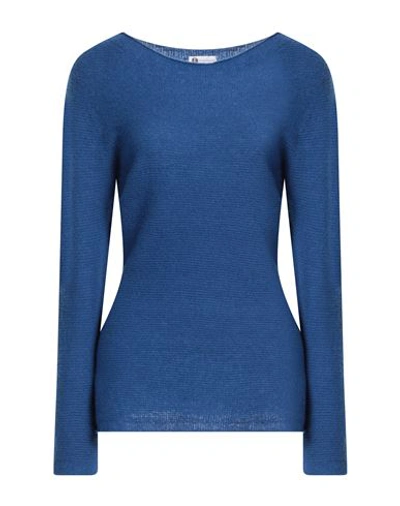 Diana Gallesi Woman Sweater Bright Blue Size M Wool, Silk, Cashmere