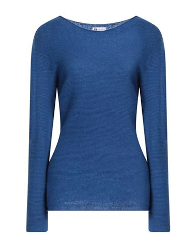 Diana Gallesi Woman Sweater Bright Blue Size Xl Wool, Silk, Cashmere