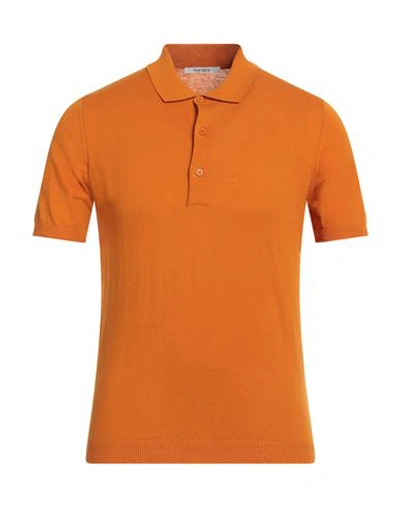 Kangra Man Sweater Orange Size 36 Cotton, Linen