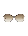 Tom Ford Butterfly Tf250 Colette Sunglasses Woman Sunglasses Brown Size 63 Metal