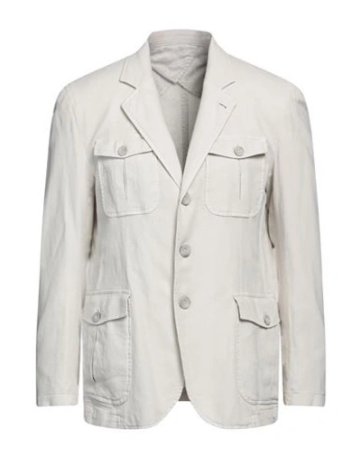 Barbati Man Suit Jacket Off White Size 42 Cotton, Linen, Elastane