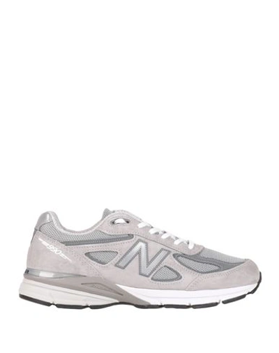 New Balance 990 Man Sneakers Grey Size 8.5 Leather, Textile Fibers