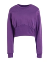 Only Woman Sweatshirt Purple Size Xl Polyester, Cotton