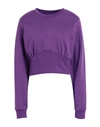 Only Woman Sweatshirt Purple Size Xl Polyester, Cotton In Purple