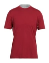 Brunello Cucinelli Man T-shirt Brick Red Size M Cotton